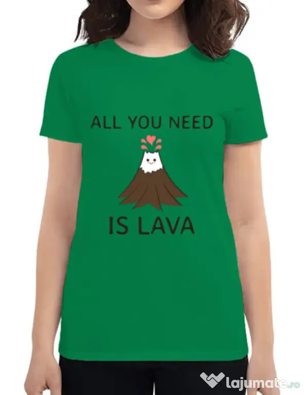 Tricou ADLER dama All you need is lava Verde mediu