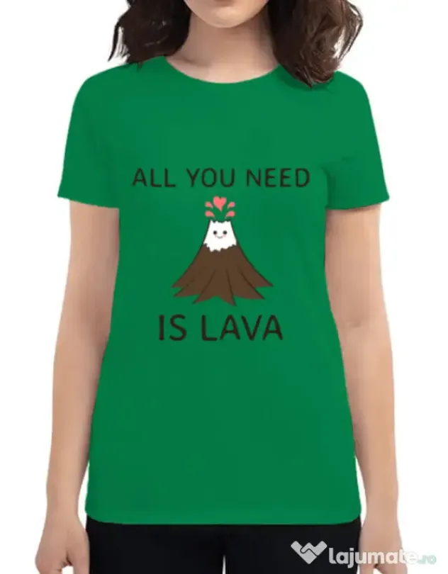Tricou ADLER dama All you need is lava Verde mediu
