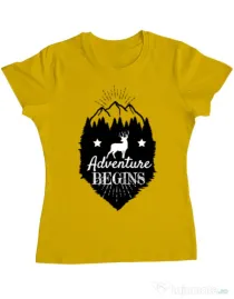 Tricou ADLER dama Adventure Begins Galben