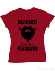 Tricou ADLER dama Bearded for her pleasure Rosu