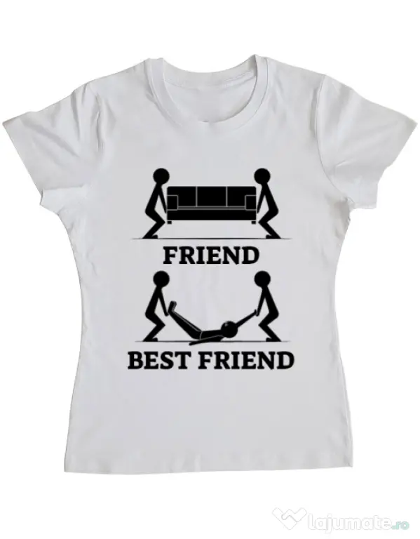 Tricou ADLER dama Best friend Alb