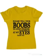 Tricou ADLER dama Boobs Galben
