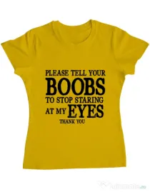 Tricou ADLER dama Boobs Galben