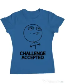 Tricou ADLER dama Challenge Accepted Albastru azuriu