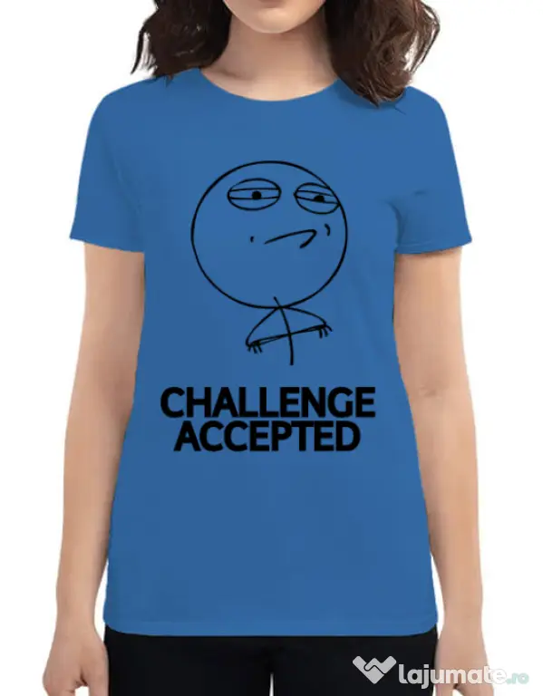 Tricou ADLER dama Challenge Accepted Albastru azuriu
