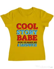 Tricou ADLER dama Cool story babe Galben 
