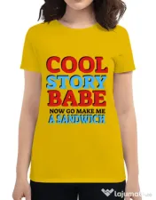 Tricou ADLER dama Cool story babe Galben 