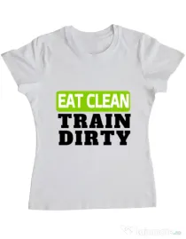 Tricou ADLER dama Eat clean Alb