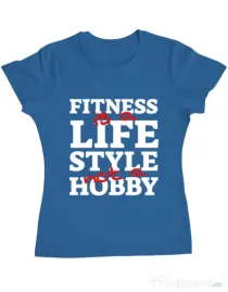 Tricou ADLER dama Fitness is not a hobby Albastru azuriu