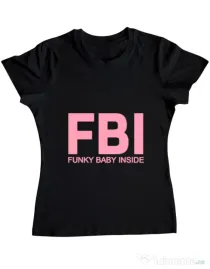 Tricou ADLER dama Funky baby inside Negru