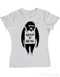 Tricou ADLER dama Keep it real Alb