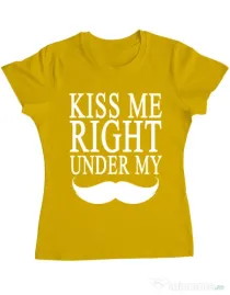 Tricou ADLER dama Kiss me right under Galben