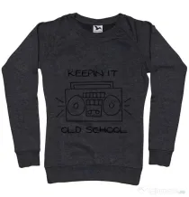 Bluza ADLER dama Old school stereo Negru melanj