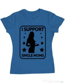 Tricou ADLER dama I support single moms Albastru azuriu