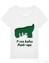 Tricou STANLEY STELLA dama T-rex push-ups Alb
