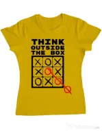 Tricou ADLER dama Think outside the box Galben