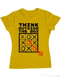 Tricou ADLER dama Think outside the box Galben