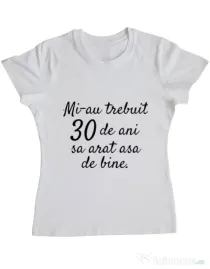 Tricou ADLER dama 30 de ani Alb