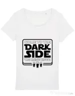 Tricou STANLEY STELLA dama Dark side with beer Alb