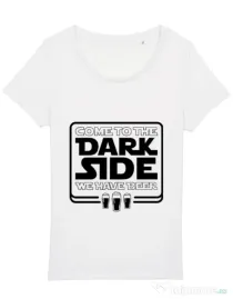 Tricou STANLEY STELLA dama Dark side with beer Alb