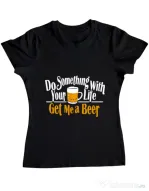 Tricou ADLER dama Get me a beer Negru