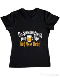 Tricou ADLER dama Get me a beer Negru