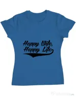 Tricou ADLER dama Happy life Albastru azuriu