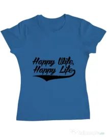 Tricou ADLER dama Happy life Albastru azuriu