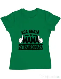 Tricou ADLER dama O mama extraordinara Verde mediu