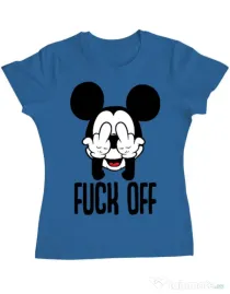 Tricou ADLER dama Fuck off Albastru azuriu