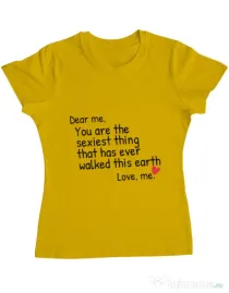 Tricou ADLER dama Dear me Galben
