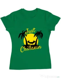 Tricou ADLER dama Just chillaxin Verde mediu