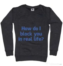 Bluza ADLER dama How do I block you Negru melanj