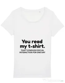 Tricou STANLEY STELLA dama You read my t-shirt Alb