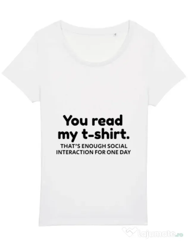 Tricou STANLEY STELLA dama You read my t-shirt Alb