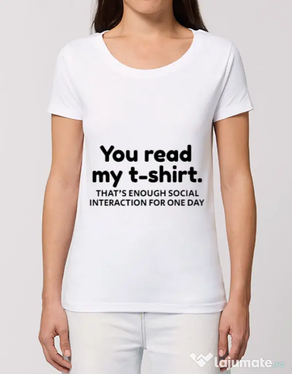 Tricou STANLEY STELLA dama You read my t-shirt Alb