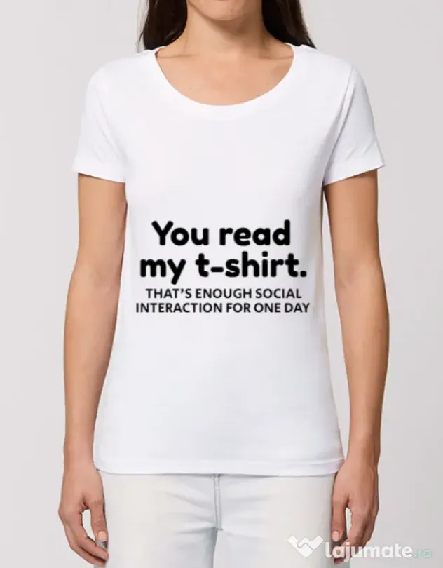 Tricou STANLEY STELLA dama You read my t-shirt Alb