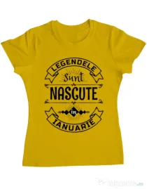Tricou ADLER dama Legendele sunt nascute in Ianuarie Galben