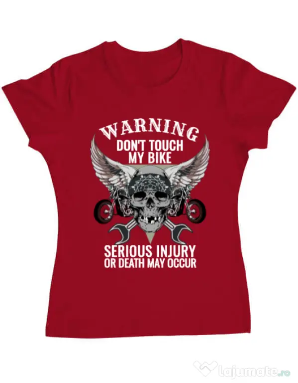 Tricou ADLER dama Don’t touch my bike Rosu