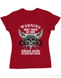 Tricou ADLER dama Don’t touch my bike Rosu