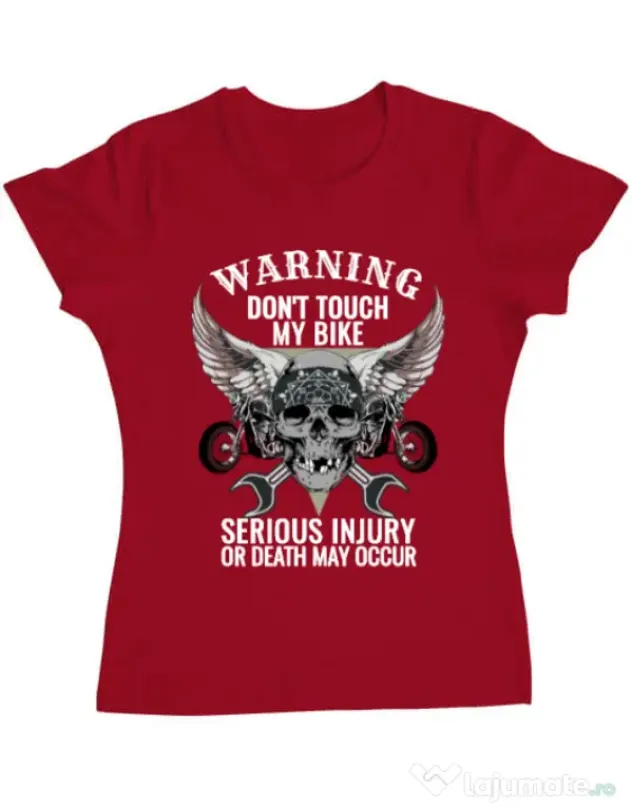 Tricou ADLER dama Don’t touch my bike Rosu