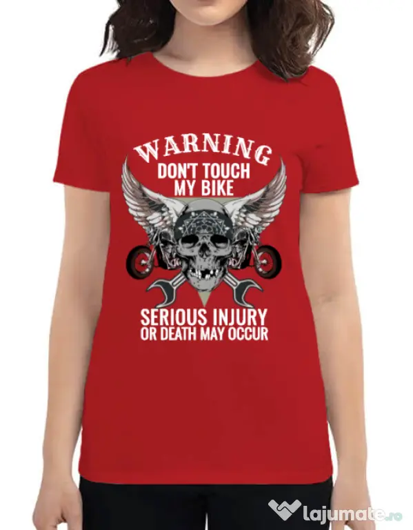 Tricou ADLER dama Don’t touch my bike Rosu