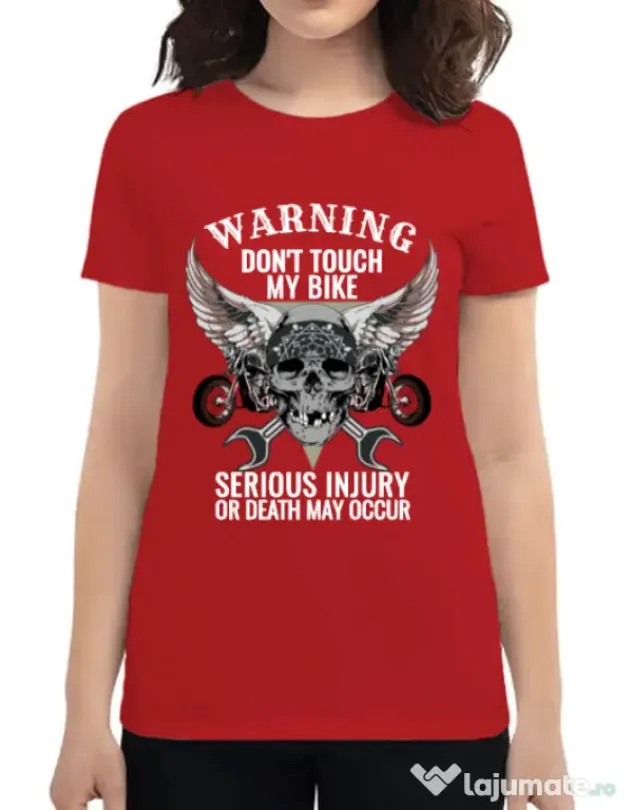 Tricou ADLER dama Don’t touch my bike Rosu