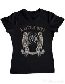 Tricou ADLER dama A little dirt Negru
