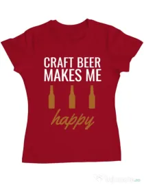 Tricou ADLER dama Craft beer Rosu
