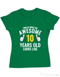 Tricou ADLER dama Awesome birthday Verde mediu