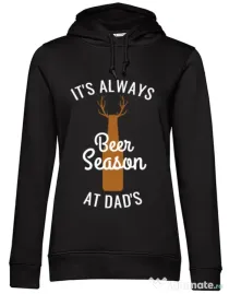 Hoodie dama cu gluga Beer season Negru