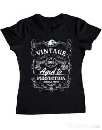 Tricou ADLER dama Aged to perfection Negru