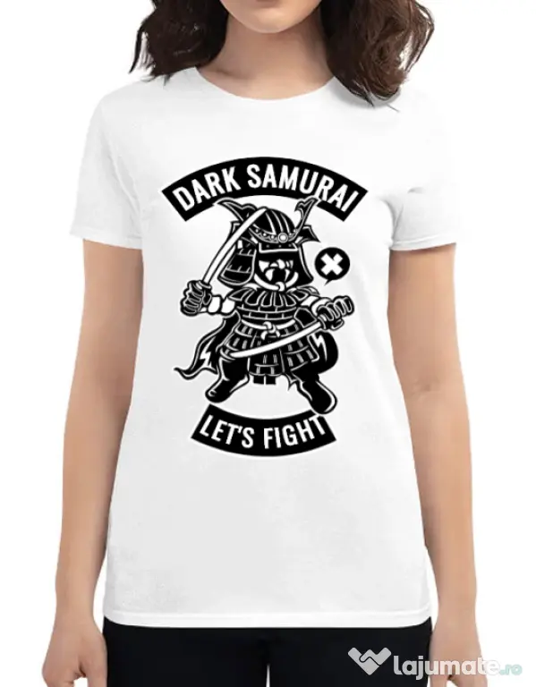 Tricou ADLER dama Dark samurai Alb