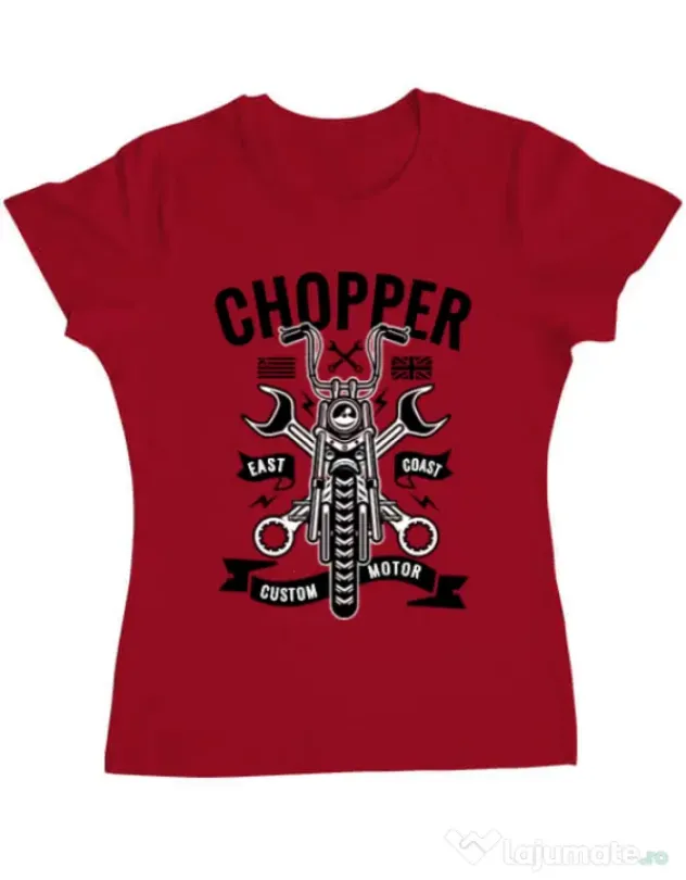 Tricou ADLER dama Chopper Rosu